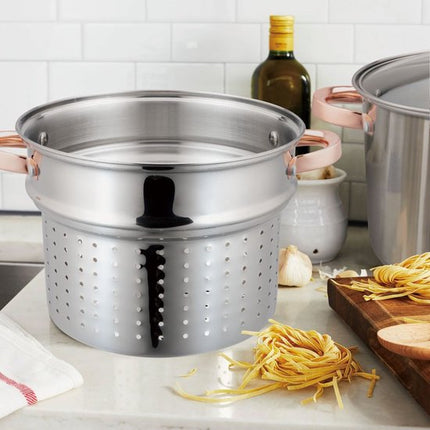 Klausberg 7739 - Kookpan met pasta inzetpan - 2 delig - 24 cm - 7.5 liter - rvs - alle warmtebronnen