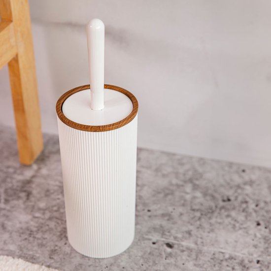 Homla Diall toiletborstel met houder en deksel – wit, 33,5 cm – foto 4