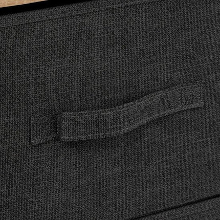 5FIVE Opbergkast Pisa - 5 mandjes - grijs - 45 x 30 x 114 cm - metaal/hout/stof - opbergen