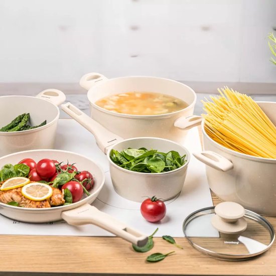 Klausberg pannenset 12-delig crème – aluminium met antiaanbaklaag, inductie – foto 9