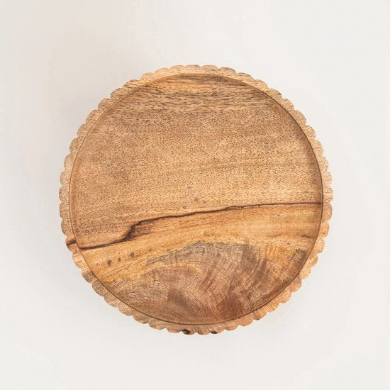 Homla houten taartplateau op voet – onregelmatige rand, 25 x 12 cm – foto 5
