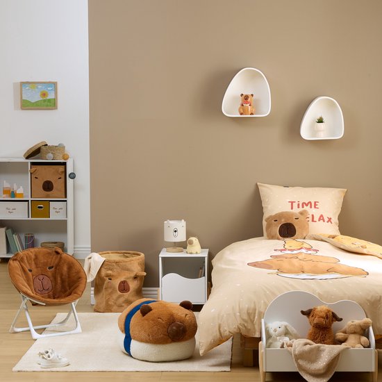Atmosphera Kids Capybara Foldable Storage Basket - 29 x 29 x 29 cm - Brown