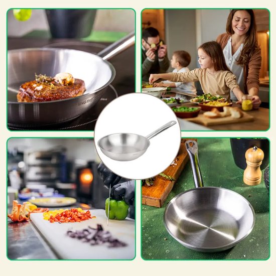 Kinghoff KH-2018 Stainless Steel Frying Pan – Ø20 cm – Without Non-Stick Coating