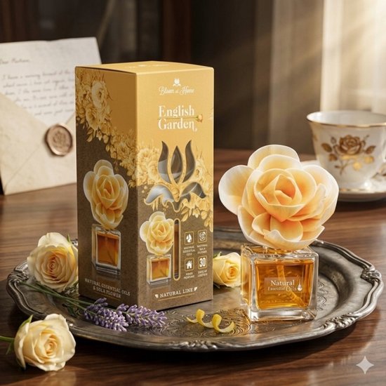 Elix - Bloom at Home Decoratieve Luchtverfrisser - Air Freshener - English Garden Geur - Luchtverfrisser Huis Langdurig - Aroma Diffuser - 100 ml - English Garden
