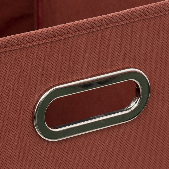 5Five Opbergmand / kastmandje - Steenrood - 31 x 31 x 31 cm - 29 liter - Vakkenkast manden - Stof met versterkte bodem - Opvouwbaar