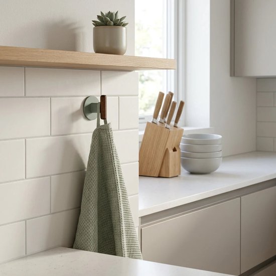 5Five Cassie Self-Adhesive Wall Hook - Set of 2 pieces - 7 x 5 x 8 cm - Brown / Beige