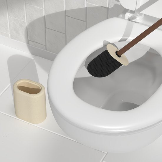 5Five Argiléo Toiletborstel in houder - 12x8x39cm - Beige