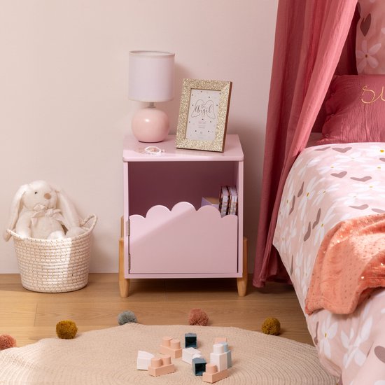 Atmosphera Bedside table with door - 36x33x40cm - Pink