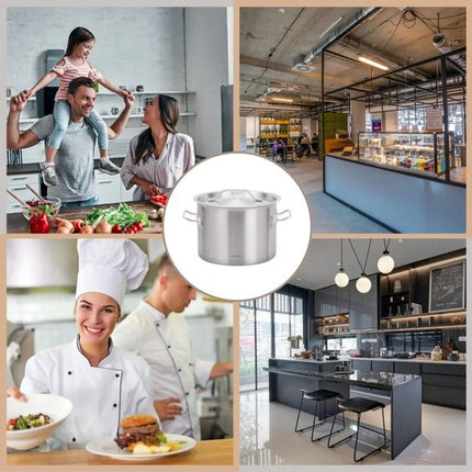Kookpan - Catering Pan - Extra Grote Soeppan met Deksel - Stockpot - Inductie Geschikt - voor Soep, Pasta & Stoofgerechten - 44L - Ø45 cm - RVS