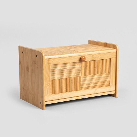 Homla Tenaro broodtrommel groot – bamboe brooddoos met klep, 38 x 25 x 24 cm
