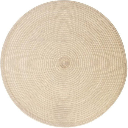 Secret de Gourmet ronde placemat - Set van 4x stuks - beige - gevlochten kunststof - Dia 38 cm - Onderleggers