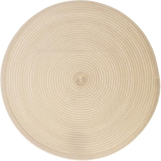 Secret de Gourmet runde Platzsets - 4er-Set - beige - geflochtener Kunststoff - Ø 38 cm - Untersetzer