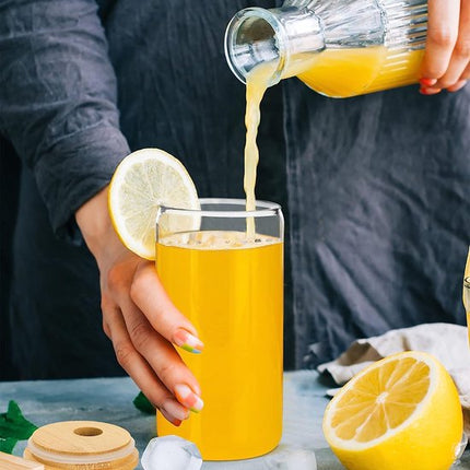 4 stuks drinkglazen met deksel en rietjes, Bubble Tea beker, ijskoffie, glazen, 500 ml, Bear Can cocktailglazen, ijskoffiebeker voor milkshakes, sappen, smoothies (halfverzegeld)