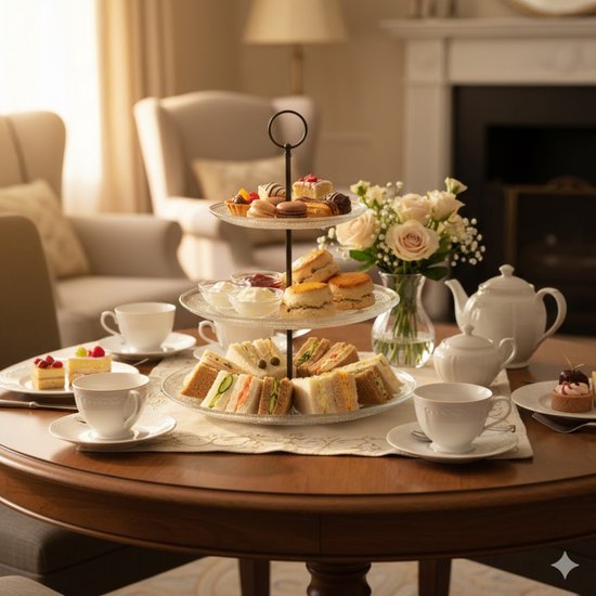 Secret de Gourmet glazen etagère 3-laags – serveerbord voor high tea, 34 cm – foto 2