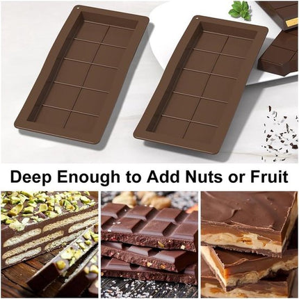 Chocoladevormen - Diepe Dubai Siliconen Vorm - BPA-vrij - Anti-aanbaklaag - Chocolade Zelf Maken - 2 Stuks .