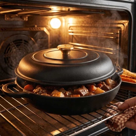 Hage Lage Cast Iron Casserole with Lid – 3 L – Matte Black