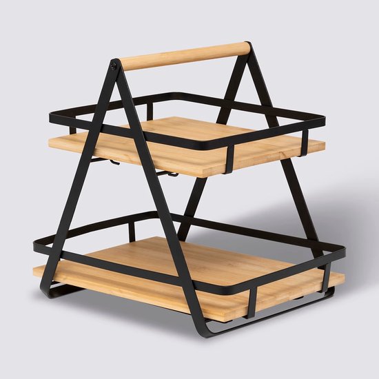 5Five aanrecht rekje 2-laags – metaal en bamboehout, 30 x 22 x 29 cm – foto 5