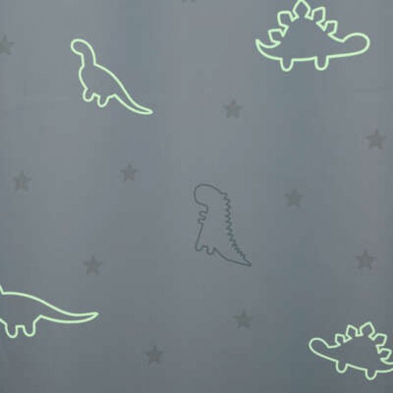 Gordijn dinosaurus / verduisteringsgordijn dino glow in the dark. 140 x 250 cm