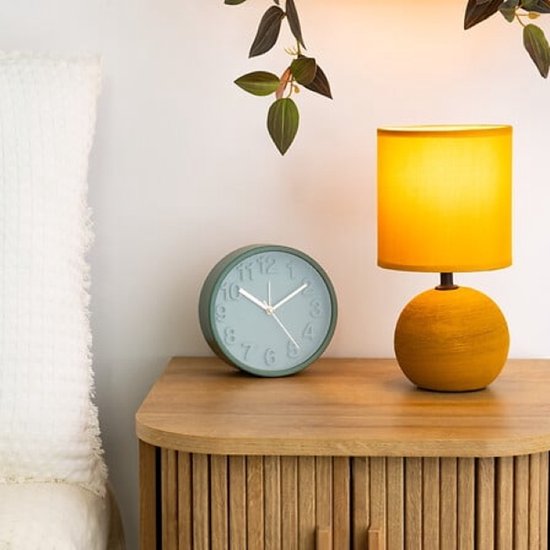 Timéo Bowl Table Lamp - Ceramic Lamp - Set of 2 - Modern Table Lamp with Cord - Ambient Lighting for Living Room - Bedroom - Office - 25 cm in Height - Yellow