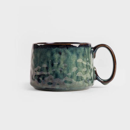Homla - Mok - Koffiemok - Keramische Koffiemok - Steengoed Theemok - Moderne Beker - Laag Model - 450 ml - Donkergroen