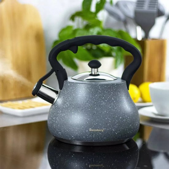 Top Choice - Steel whistling kettle - marble grey - 2.7 litres