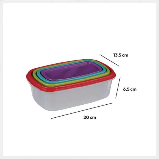 5Five vershoudbakjes nestbaar, 4-delig – BPA-vrij, luchtdicht, voor meal prep – foto 15