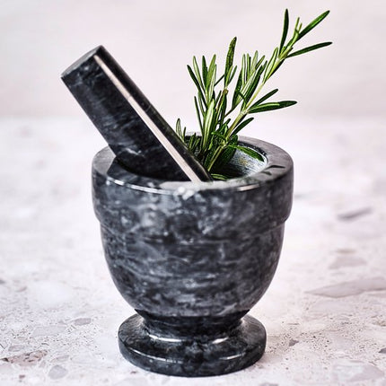 Cosy&Trendy Vijzel met Stamper - Ø 10cm - 21 cl - Marmer - Kruiden&Specerijen - Mortier - Moersleutel - Les Cruches et Pilon