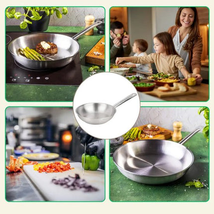 Kinghoff - KH-2020 - Pan - Koekenpan met Stalen Handvat - Zonder Antiaanbaklaag - Inductie Geschikt - Hoge Temperatuur tot 240°C - Voor Vlees, Vis & Groenten - 21CT, RVS - Ø28 cm - Zilver