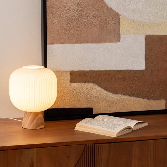 Atmosphera Travis Table Lamp - Ø20xH25 cm - White