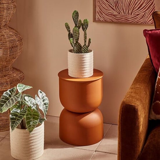 Atmosphera – Totem Salontafel Palomba – Oker Ø 31 cm Staal H 41,8 cm – Geen Montage