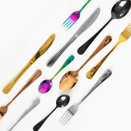 Homla Abele bestekset 16-delig – iridescent cutlery set, RVS, multicolor – foto 3