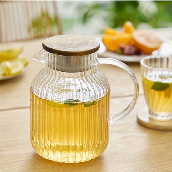 Secret de gourmet Teekanne mit Sieb - Glas - mit Deckel - transparent - 1,6 Liter
