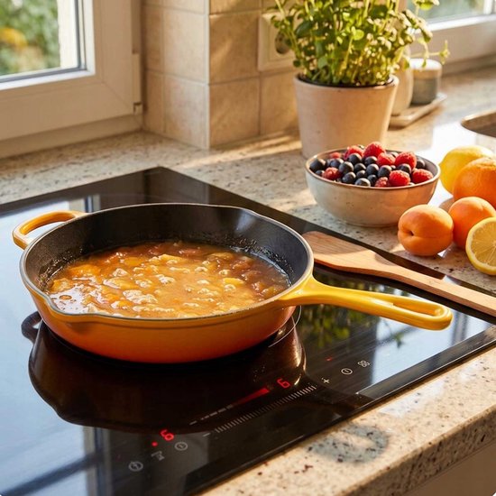 Hage - Pan Set - Kitchen Set - Cast Iron Pan Set - 3-Piece - 4 L Dutch Oven with Lid - 6 L Casserole with Lid - 26 cm Frying Pan - Enameled Cast Iron - Induction - Oven - Mustard Yellow
