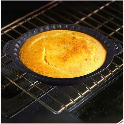 Hage - Taartvorm - Bakvorm - Gietijzeren Taartvorm - Met Handvatten - Stevig & Duurzaam - Voor Taart, Quiche, Gebak & Brood - Oven & Grill - Ø26 cm - 1 Liter - Zwart