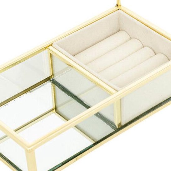 Atmosphera Isra Jewelry Holder with mirror - 18 x 10 x 30 cm - Gold-plated metal