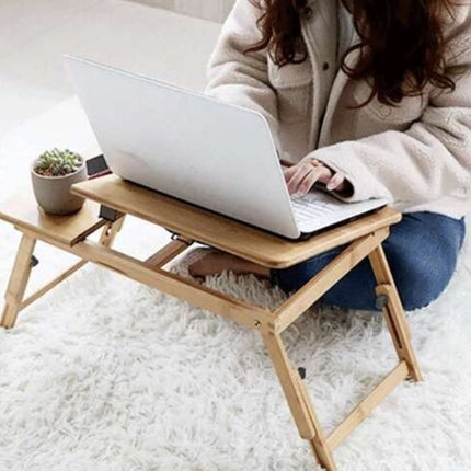Ruhhy Bamboe Laptopstandaard - Perfec voor Ergonomisch Werken - Voor Laptops tot 17 inch
