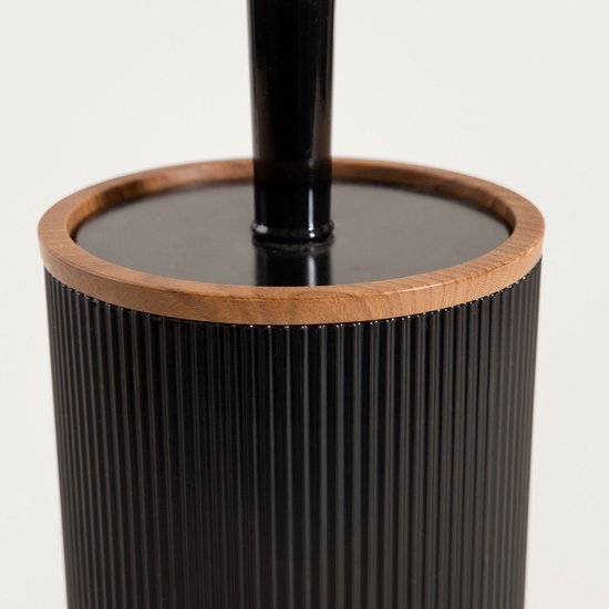 Homla - Diall Toilettenbürste - Badezimmerzubehör - WC-Bürste mit Halter - Hygienische Toilettenbürste Badezimmer - Modernes WC-Zubehör - Langlebige Toilettenbürste - Kunststoff - 10,5 x 10,5 x 33,5 cm - Schwarz