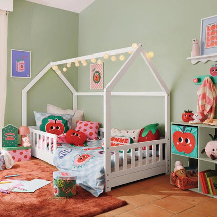 Atmosphera opbergmand kinderkamer appel - Blauw - Decoratief | Opvouwbaar