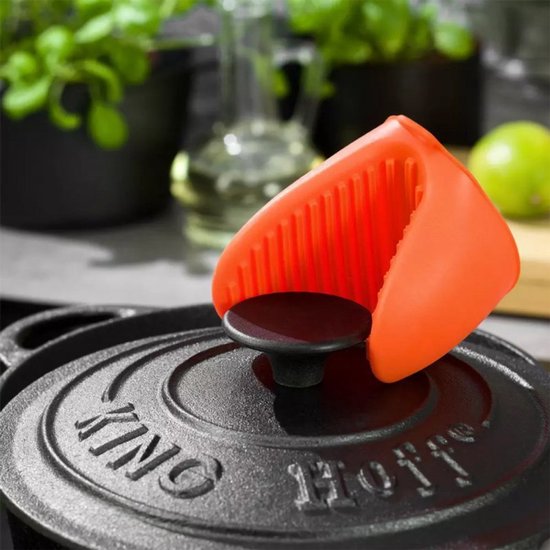 Kinghoff KH-4621 - Siliconen Keuken Grijpers - Hittebestendig - Oranje