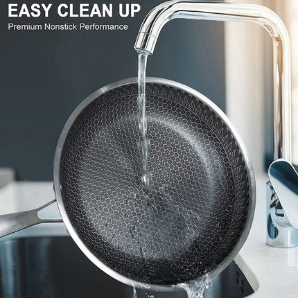 Cainfy super anti-aanbaklaag pro pan - Koekenpan - Honingraat Heavy Duty anti-aanbak - Vaatwasmachine- en ovenbestendig -Ø 30 cm