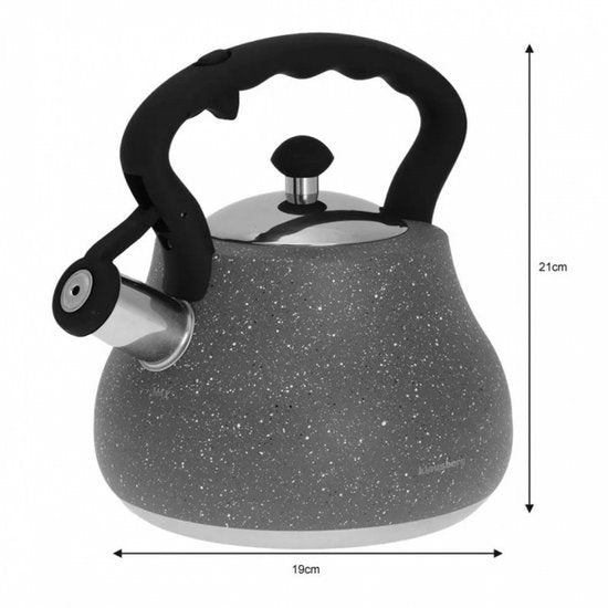 Top Choice - Steel whistling kettle - marble grey - 2.7 litres