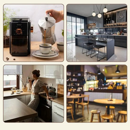 Klausberg - Koffiemolen - Elektrische Koffiemolen - Maalgraad Instelbaar - 250 g Bonenreservoir - Tot 12 Kopjes - Flat Burr Maalwerk - 150W - Zwart/Rose Gold