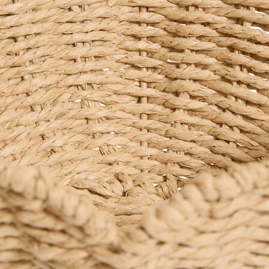 Decoratieve Schaal - Woonschaal - Sierplateau - Decoratieve Schaal met Festoenrand - Papieren Opbergschaal - Landelijke Decoratieschaal - Binnengebruik - Ø23,5 x 14 cm - Beige