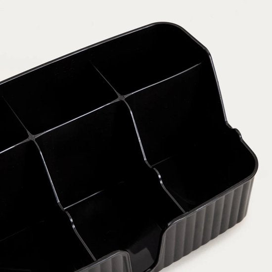 Badkamer organiser met vakken, zwart – kunststof opbergbak 22 x 10 x 13 cm – foto 2