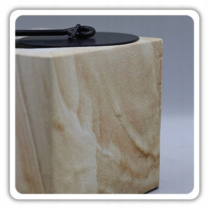 Hage - Tafelhaard - Biohaard - Vrijstaande Bio-Ethanol Tafelhaard - Rookvrije Biohaard voor Binnen & Buiten - Modern Design - 10 x 10 x 12 cm - Beige Steenlook