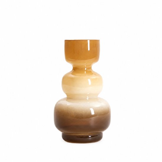 Homla ombre glazen vaas – honingkleur verloop, Ø 14 x 25 cm