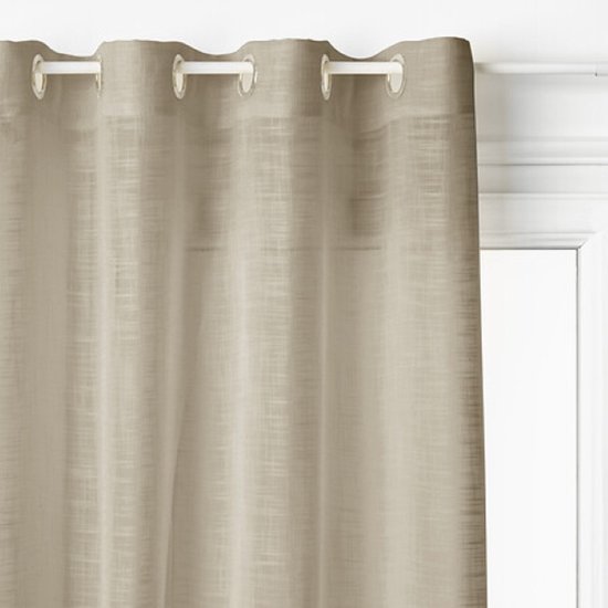 Alton vitrage gordijn beige, 140 x 240 cm – sheer curtains in linnenlook – foto 2