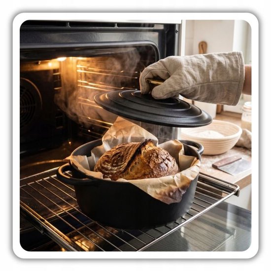 Hage Cast Iron Dutch Oven with Lid – 3 L – Ø22 cm – Matte Black