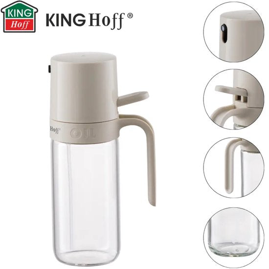 Kinghoff olie- en azijnspray, set van 2 – glazen spuitfles 250 ml, beige – foto 6