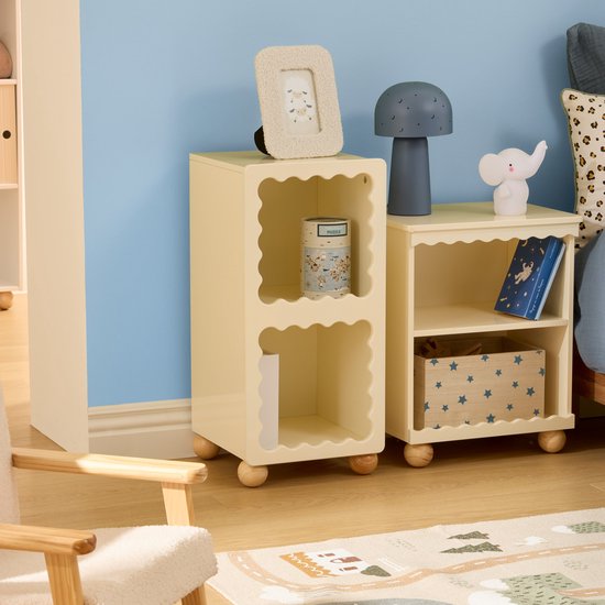 Atmosphera Kids Bouli Bedside Table - Storage Unit - 31 x 30 x 64 cm - Beige